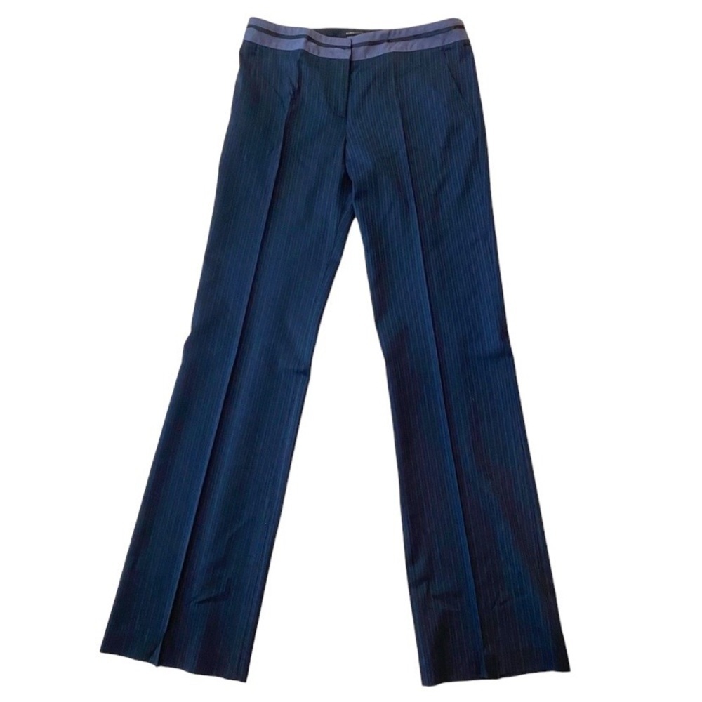 BCBG Maxazria Wool Blend Navy Blue Striped Suit Pants Trousers - Size 6
